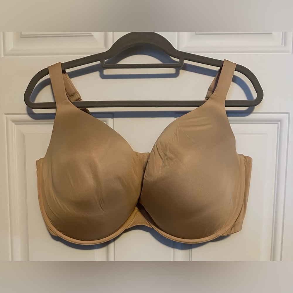 Lane Bryant Cacique Beige Smooth Boost Plunge Underwire Bra - 44G